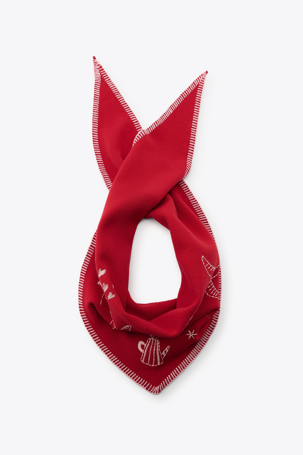MAXI EMBROIDERED KNIT BANDANNA - Zara фото 3