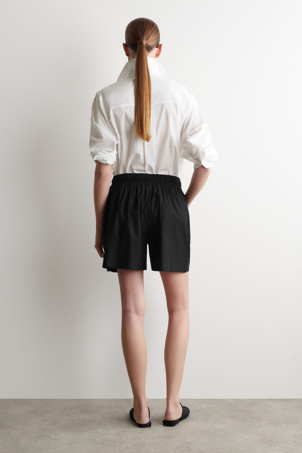 RUCHED-WAIST SHORTS - H&m фото 6