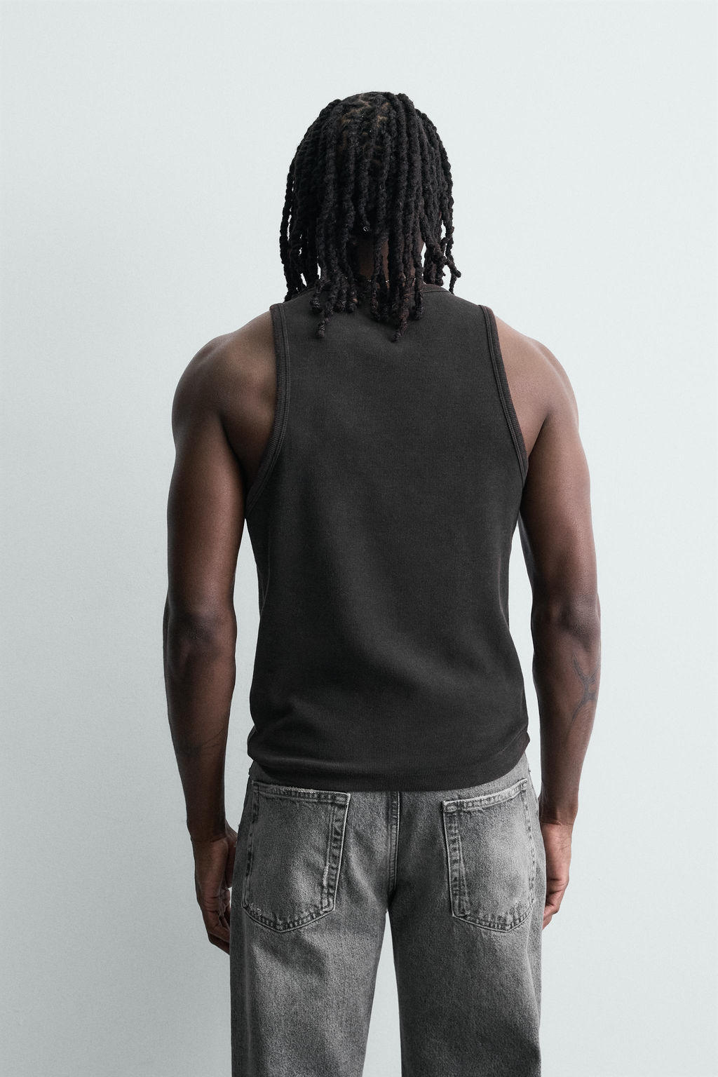 CAMISETA TANK RIB LAVADO / Marr?n oscuro - Zara фото 3