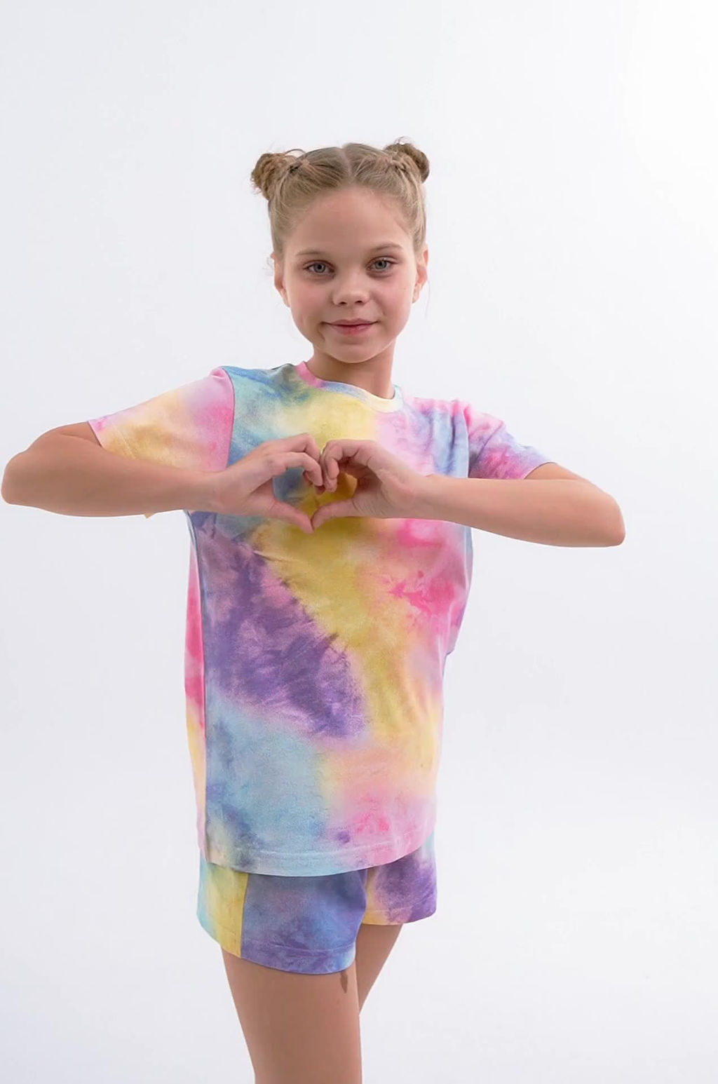 Хлопковая пижама для девочки с шортами Happyfox