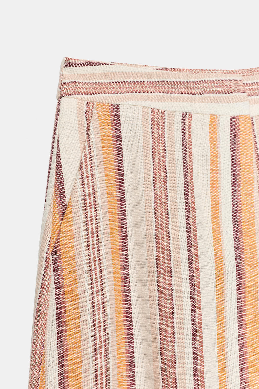 PANTAL?N ANCHO RAYAS CON LINO / Multicolor - Zara фото 8