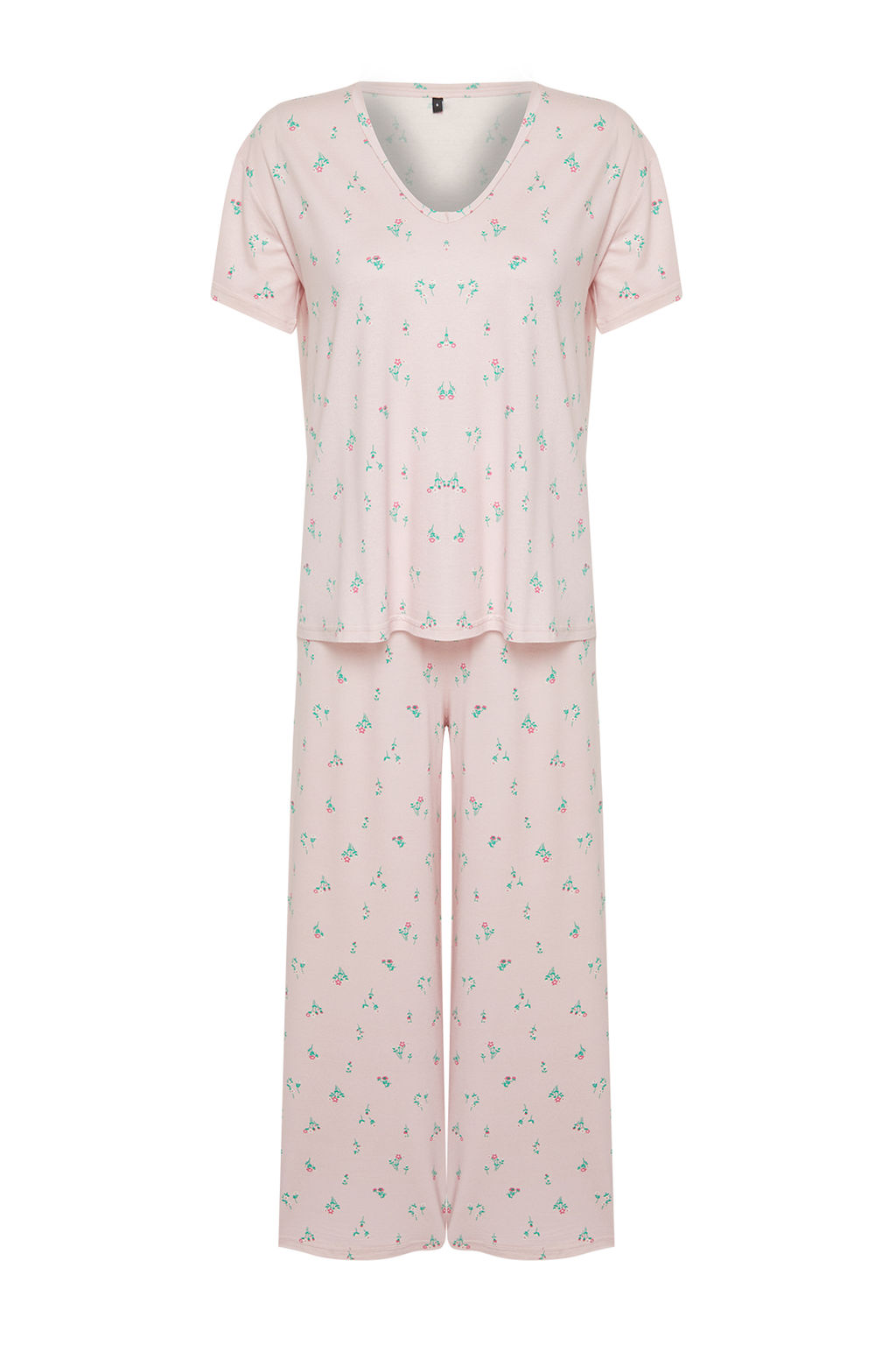 Trendyolmilla Pudra-Cok Renkli Cicekli Orme Pijama Tak?m? THMSS24PT00231 фото 12