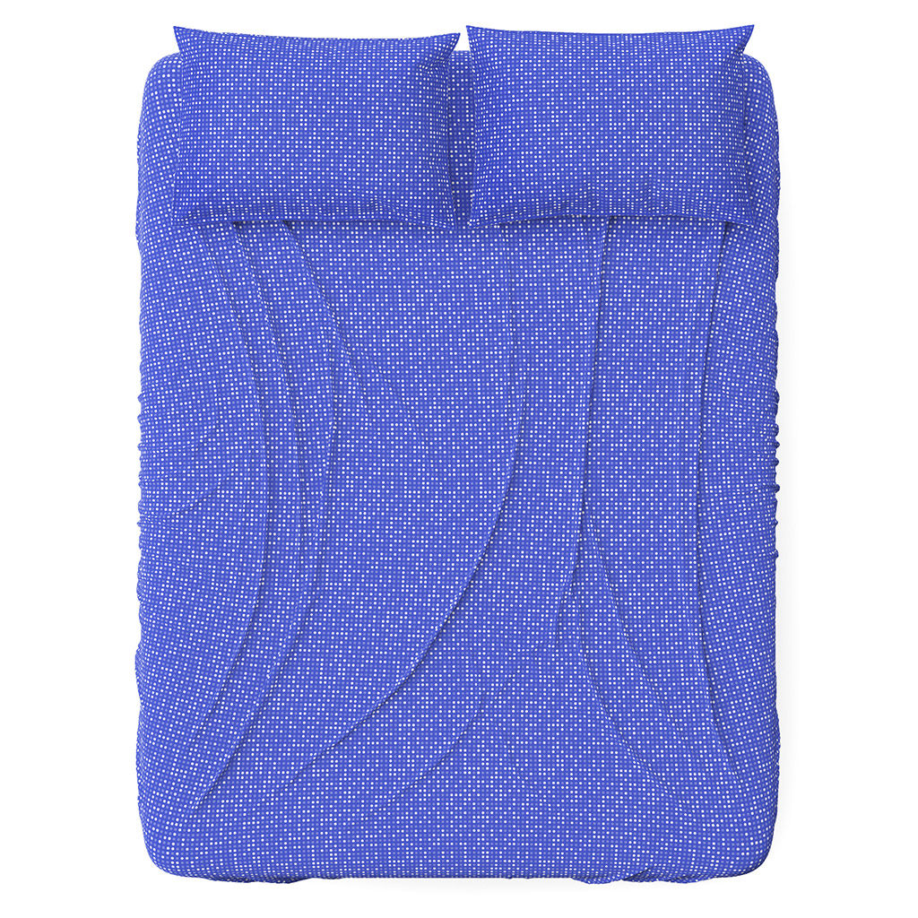 Простыня на резинке 2-х спальная "Сияние, синий" 140х200см, свесы 27см, бязь "Комфорт" 121г/м2, хлопок 100%, упаковка "классическая" ПВХ 28х41см, "Домашняя мода" (Россия)