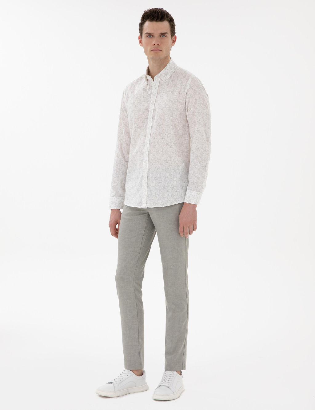 Haki Slim Fit Uzun Kollu G_mlek