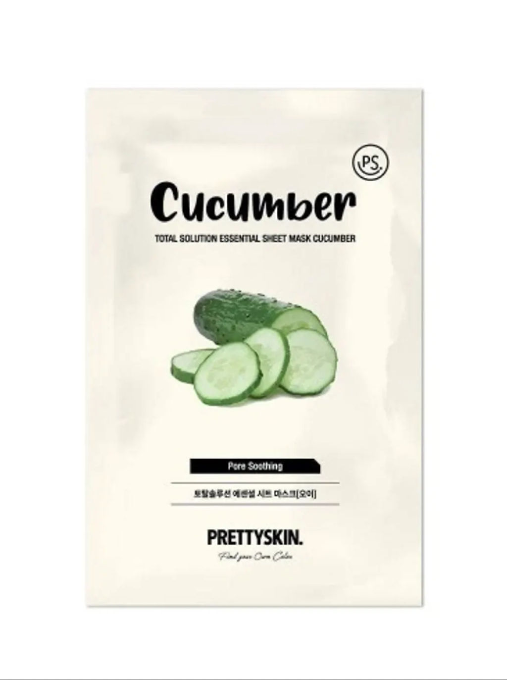Total Solution Essential Sheet Mask Cucumber - Тканевая маска с экстрактом огурца, 23 гр