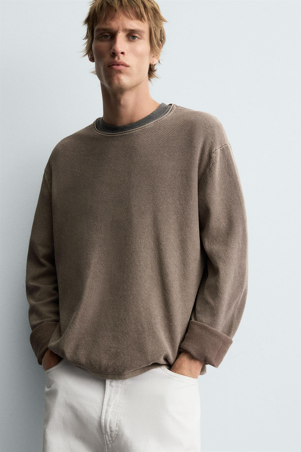 TEXTURED WASHED SWEATER - Zara фото 6