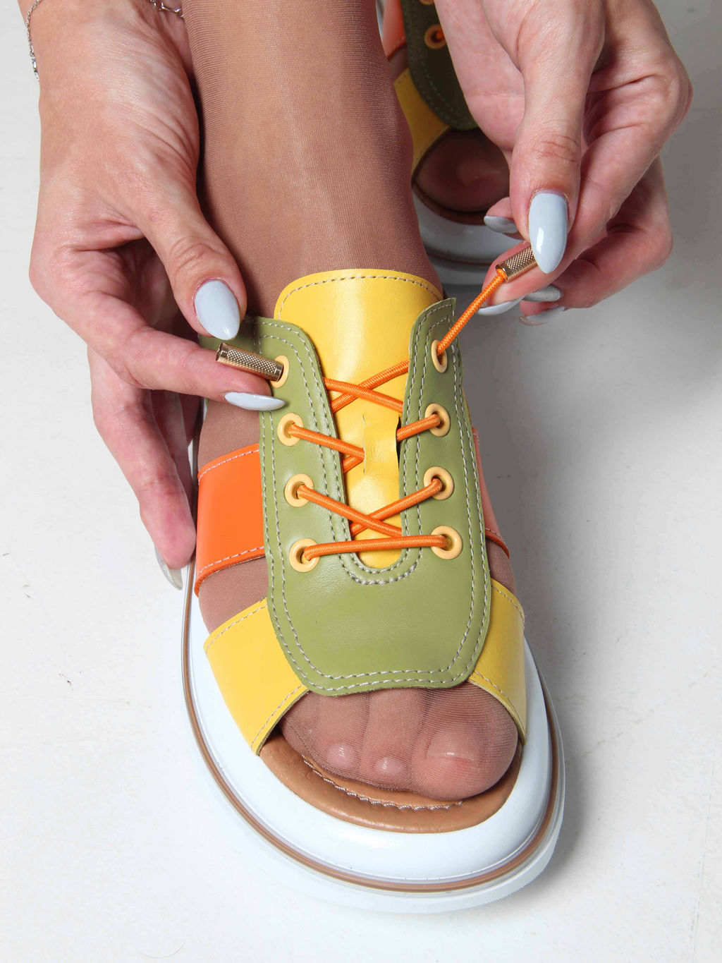 Босоножки 2029.2525w. Авокадо желтый оранжевый