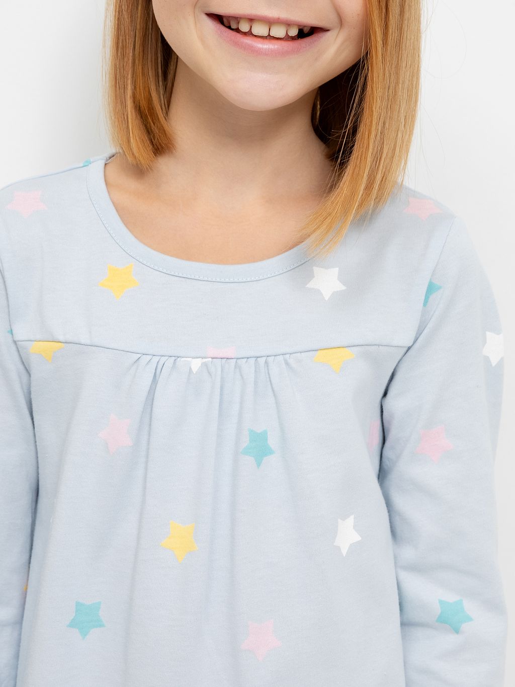 Свободная ночная сорочка светло-голубого цвета для девочек