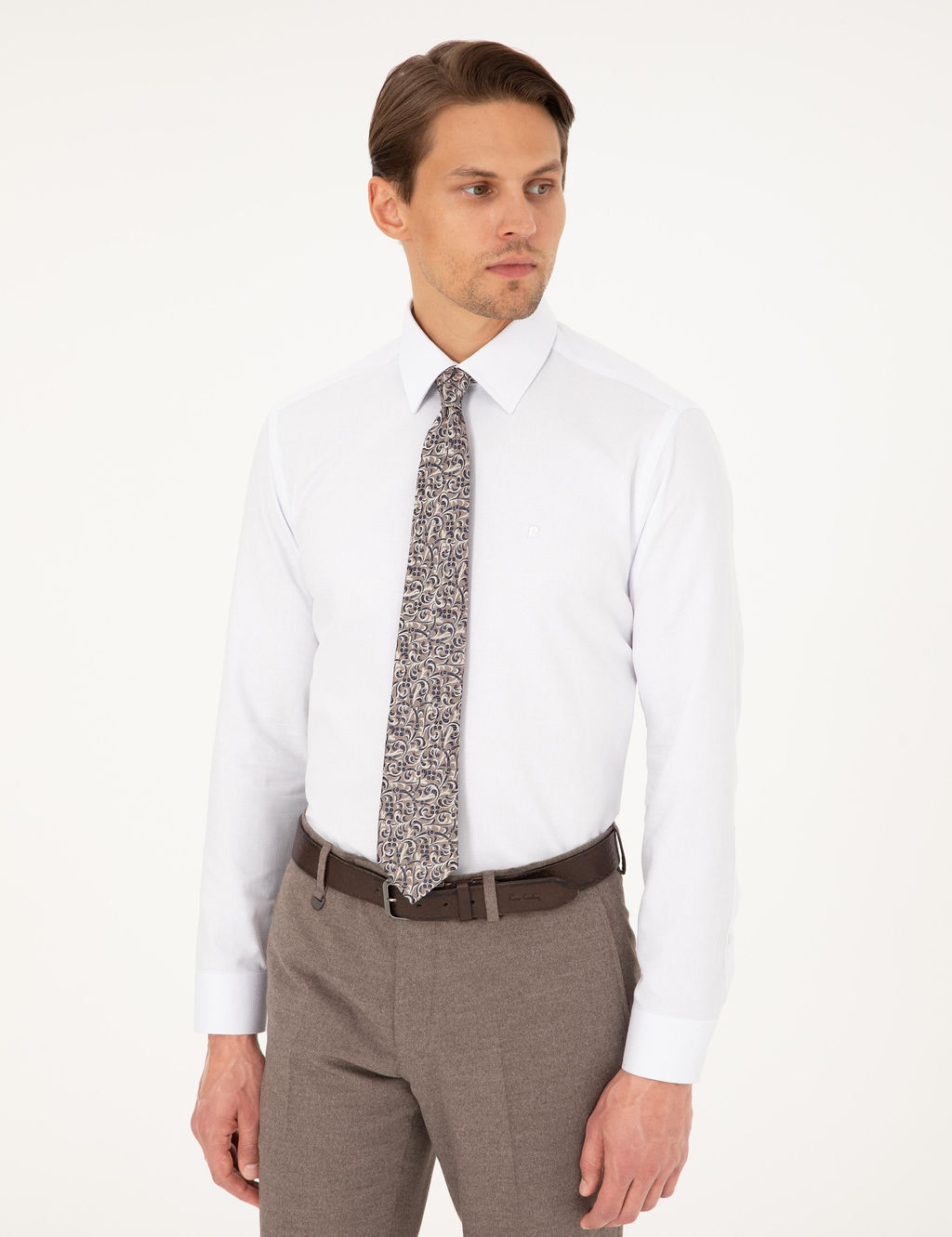 Beyaz Regular Fit Uzun Kollu G_mlek - Pierre cardin фото 3