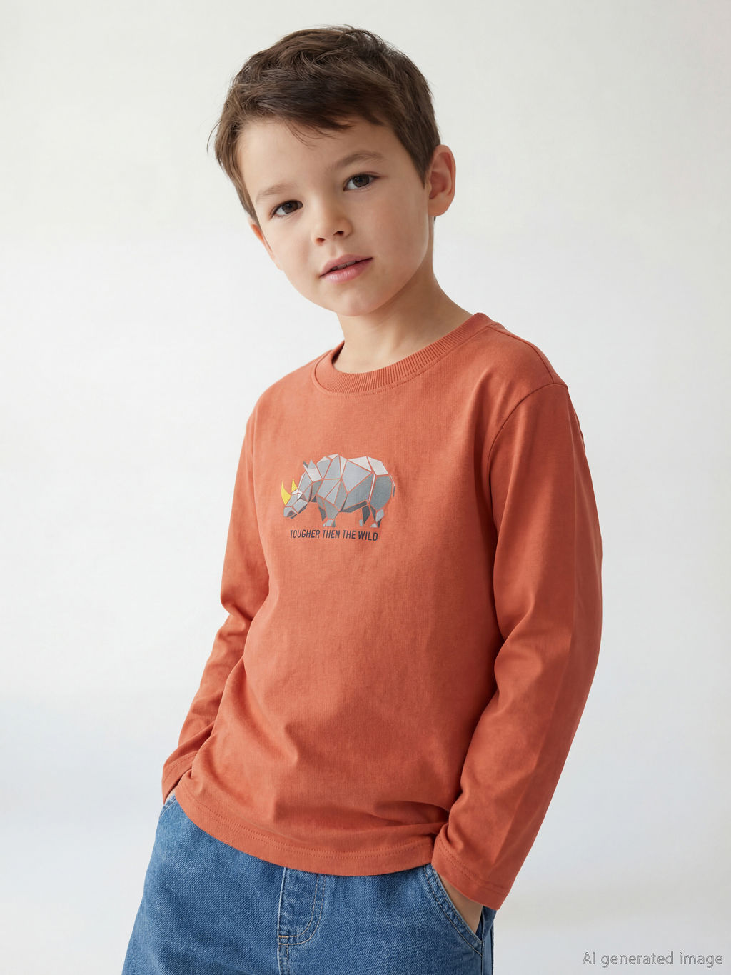 Bisiklet Yaka Bask?l? Erkek ?ocuk Ti??rt 3l?