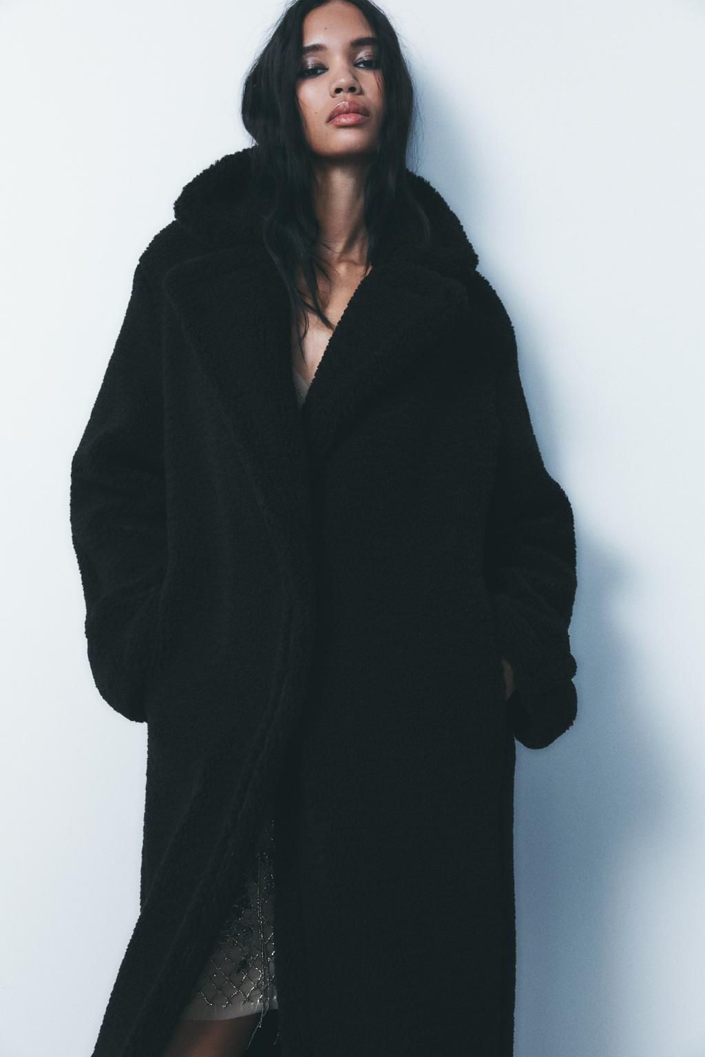 LONG FAUX SHEARLING COAT - Zara фото 3