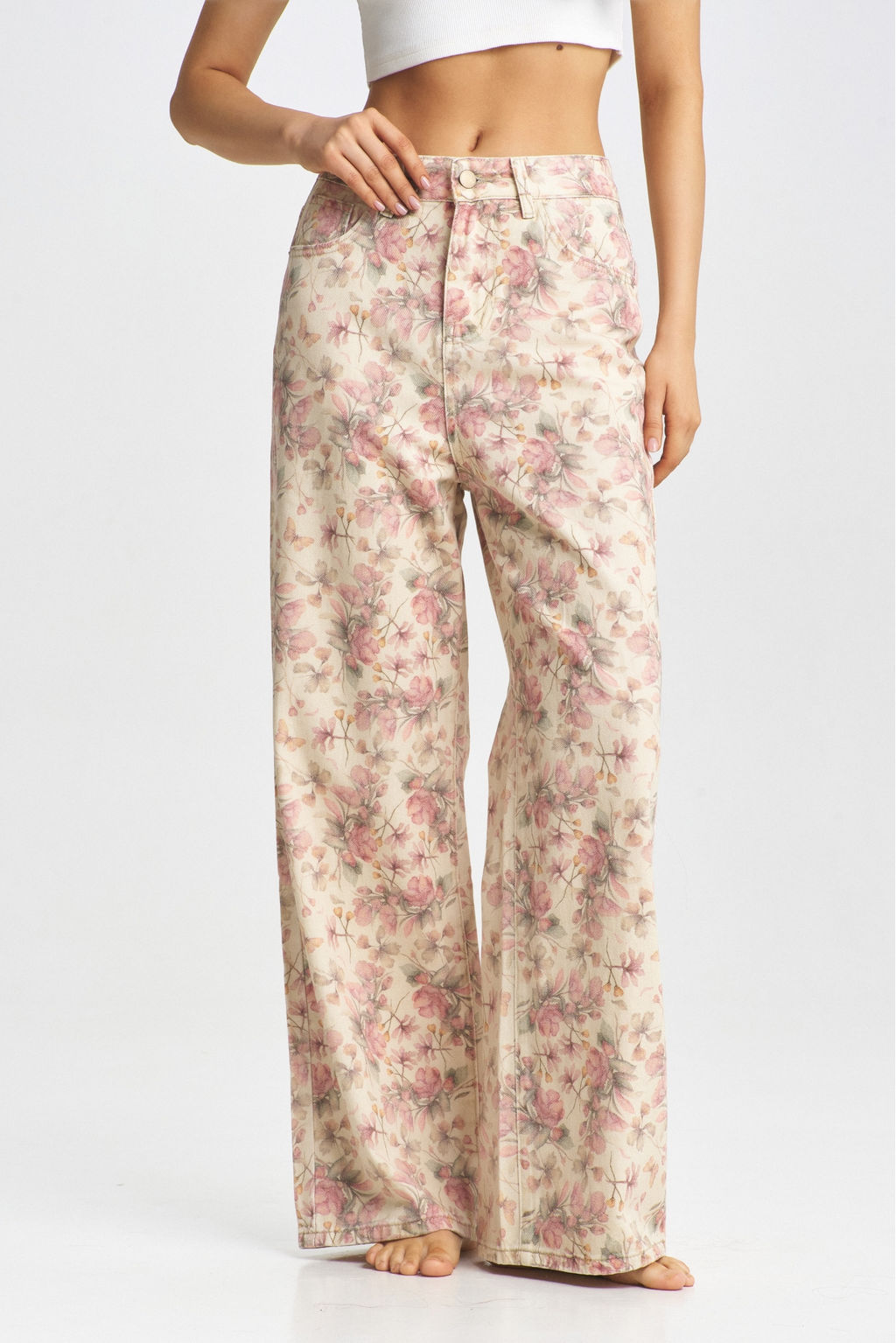 Джинсы Floral Beige - Erist store фото 3