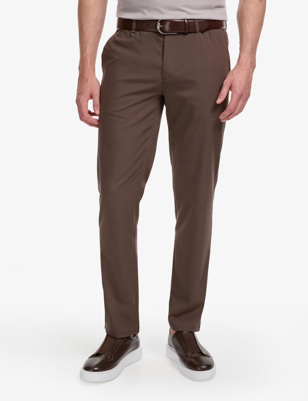 Kahverengi Slim Fit Klasik Jogger Pantolon