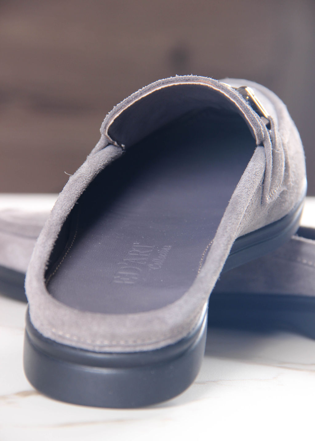 Сабо лоферы 1080.2614bl. серый замок замша