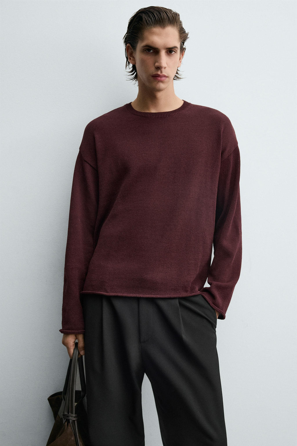 TEXTURED TURN-UP TRIM SWEATER - Zara фото 6
