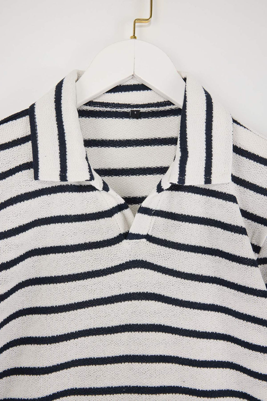 Yesil Regular/Normal Kesim Dokulu Cizgili Polo Yaka T-shirt TMNSS26PO00013 - Trendyolmilla фото 8