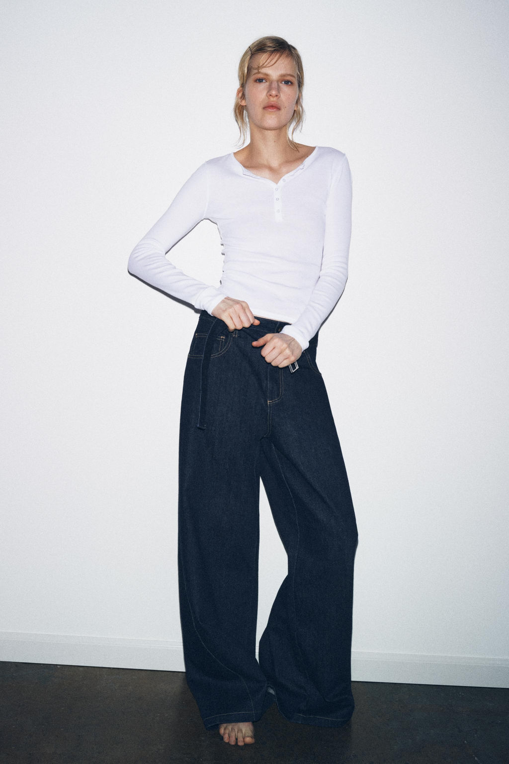 HENLEY NECK T-SHIRT - Zara фото 2