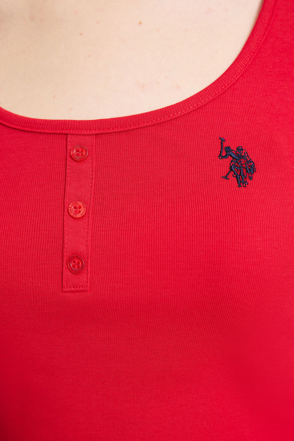 Kad_n K_rm_z_ Kare Yaka Basic Ti__rt - U.s. polo assn фото 6