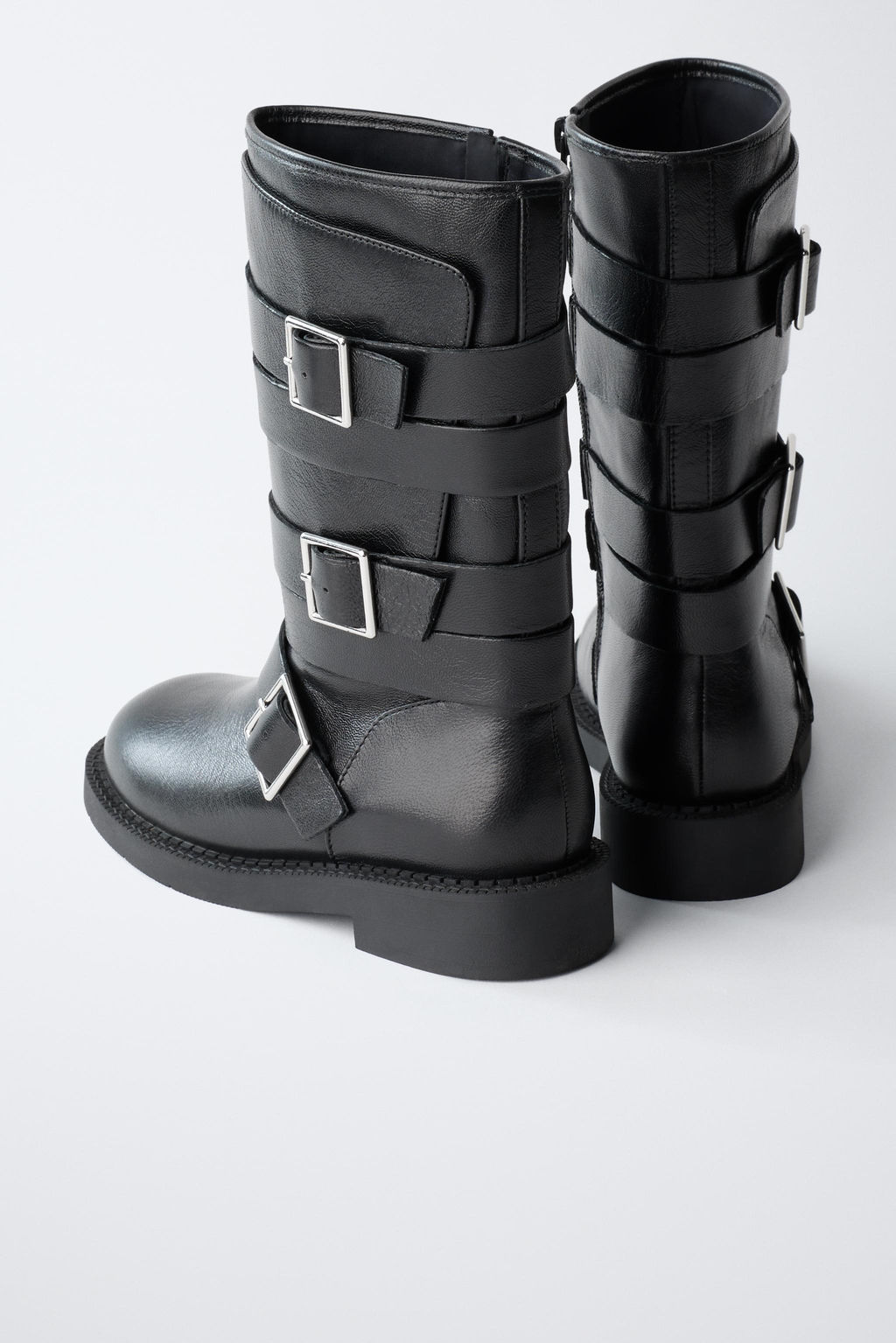 BUCKLED LEATHER BOOTS - Zara фото 6