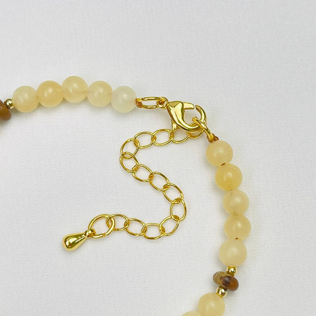 Браслет из Кальцита и песочной Яшмы 18 см +