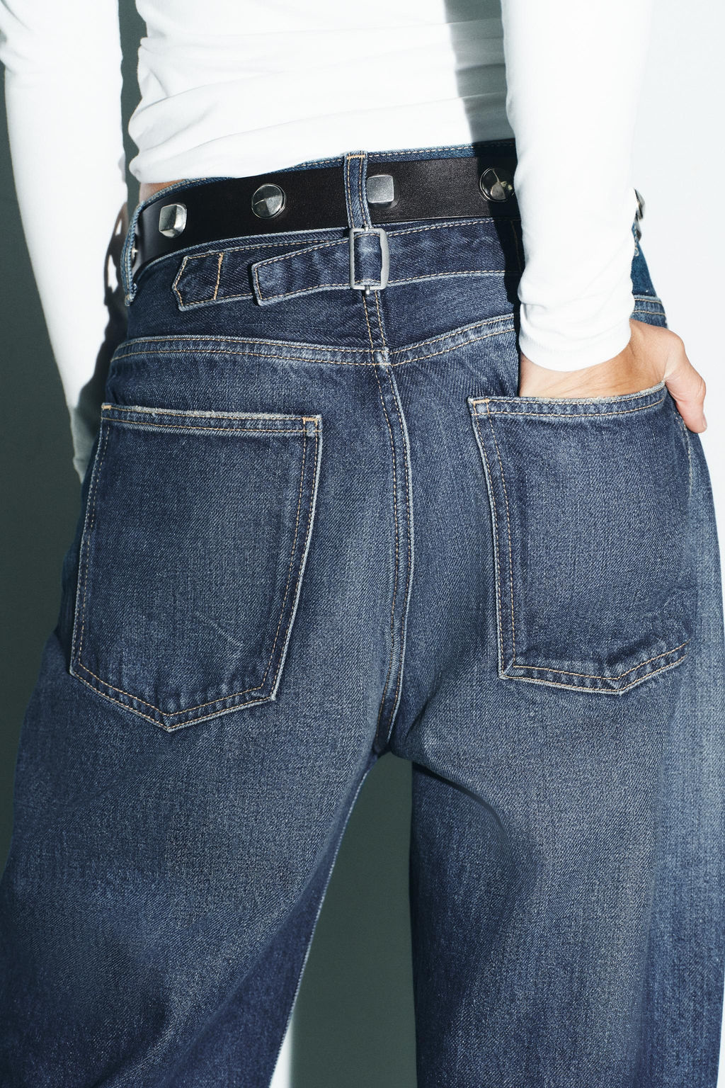 TRF STRAIGHT WIDE HIGH-WAIST JEANS - Zara фото 7