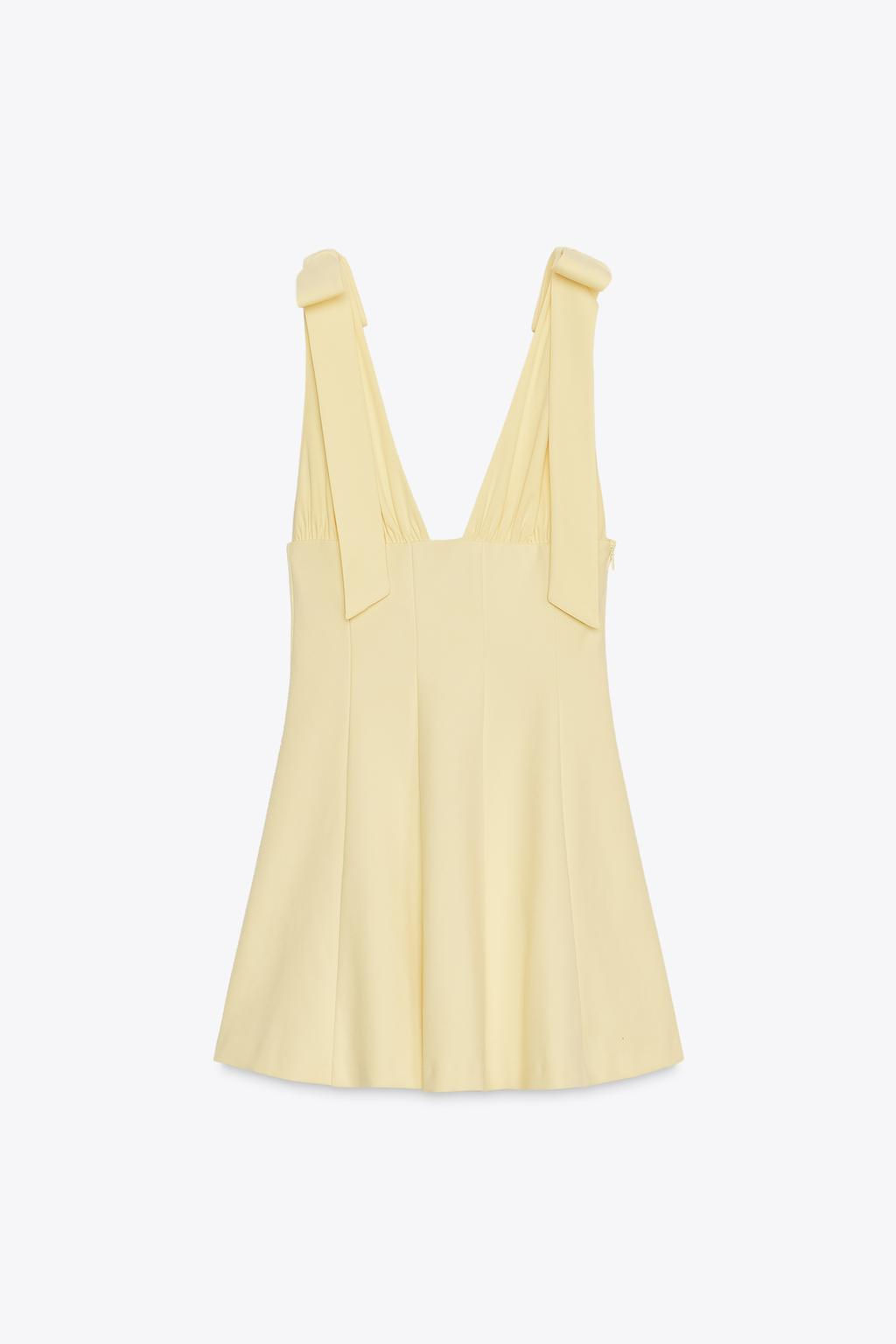 CONTRASTING SHORT DRESS WITH BOWS - Zara фото 7