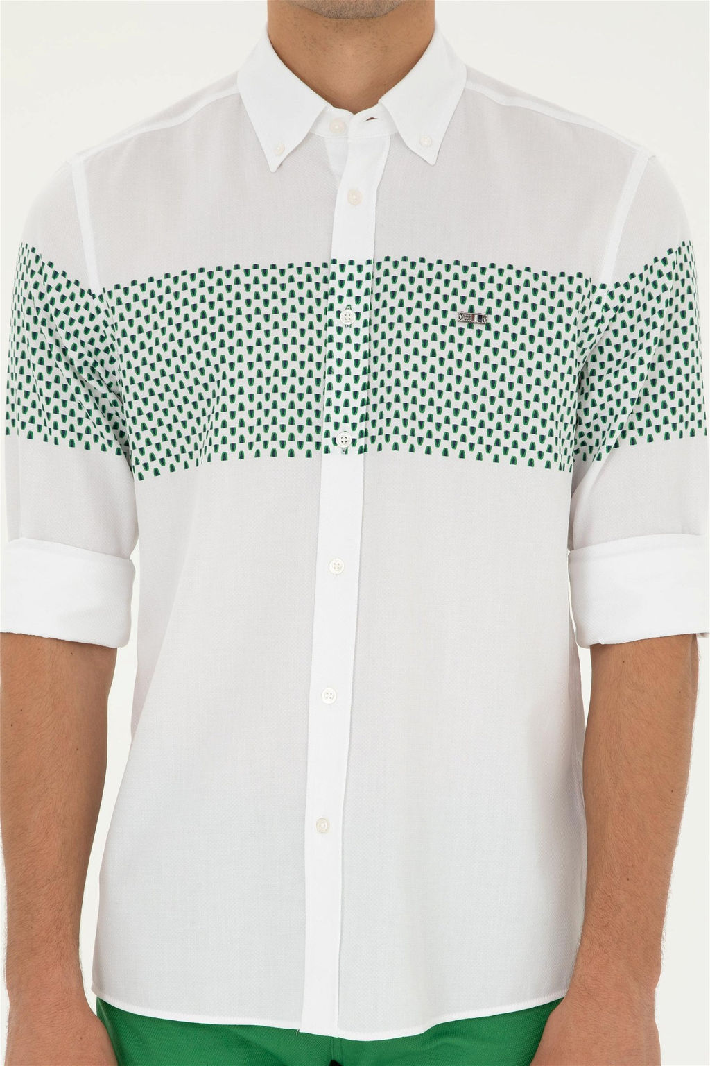 U. S. Polo Assn / Мужская зеленая рубашка с длинным рукавом - U.s. polo assn фото 6