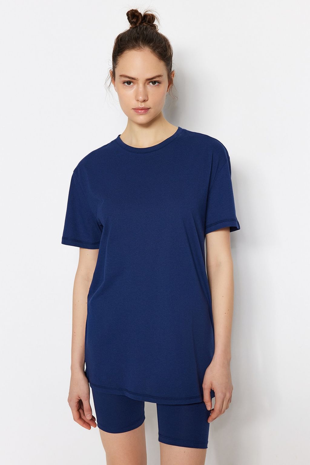 Trendyolmilla Siyah %100 Pamuklu Sortlu/Taytl? Orme Pijama Tak?m? THMSS20PT0397 фото 13