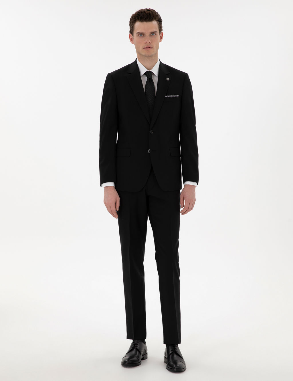 Siyah Slim Fit Y_n Tak_m Elbise