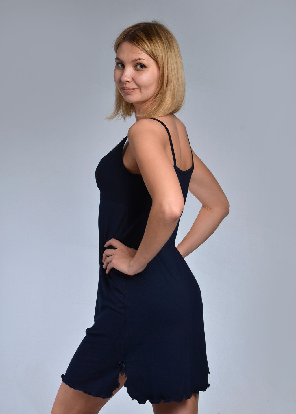 Ночная сорочка ГАБРИЭЛЬ (тёмно синий №15) - Ивановская трикотажная компания фото 2