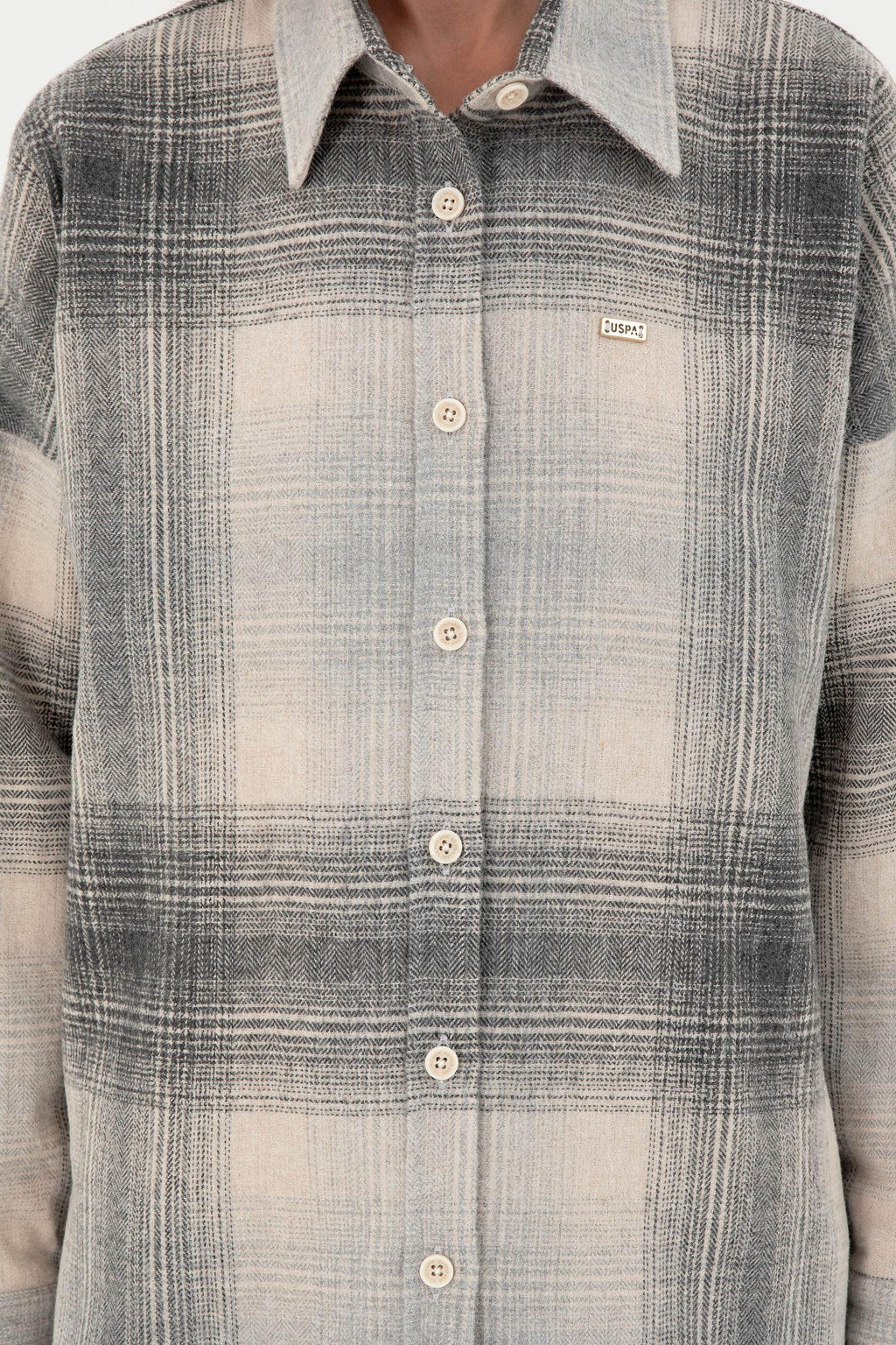 Женская серая рубашка с длинным рукавом Неожиданная скидка в корзине - U.s. polo assn фото 6