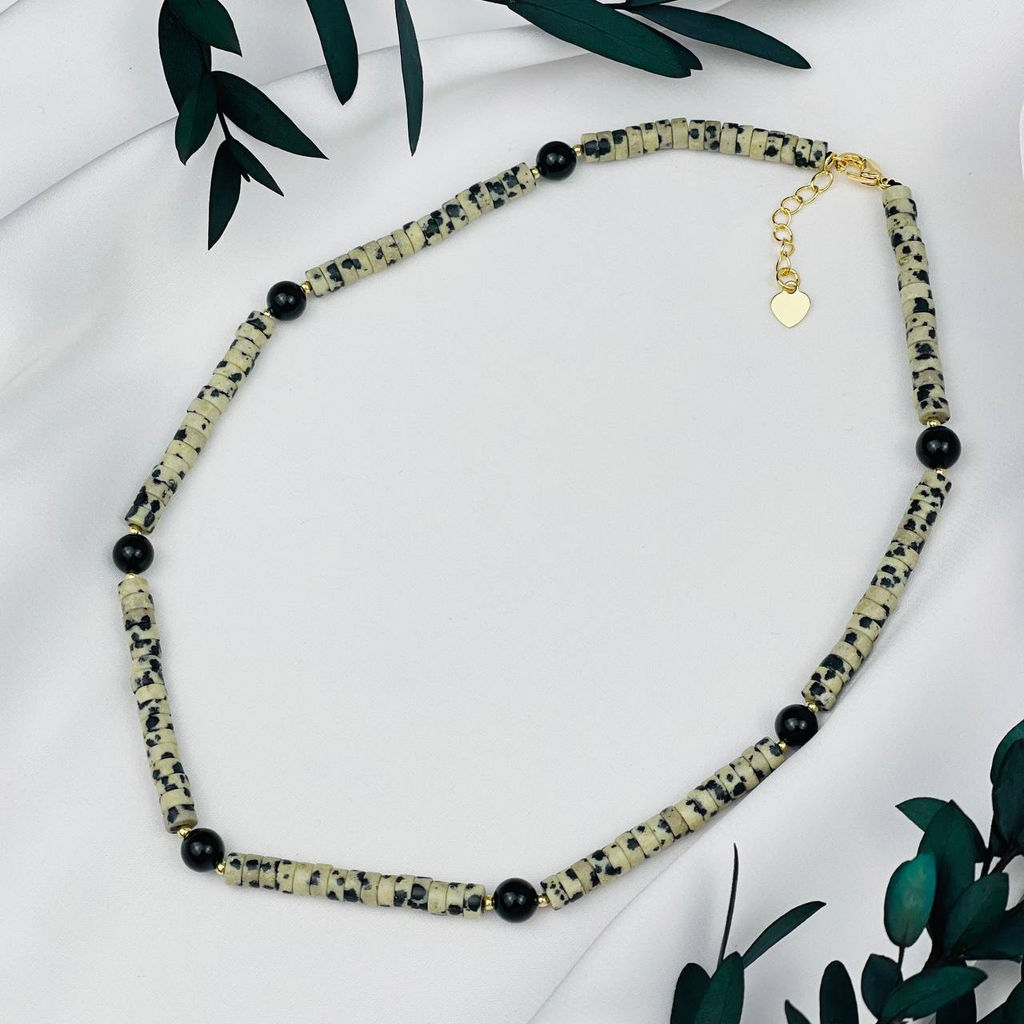 Бусы из перепелиной Яшмы и Агата 40 см +