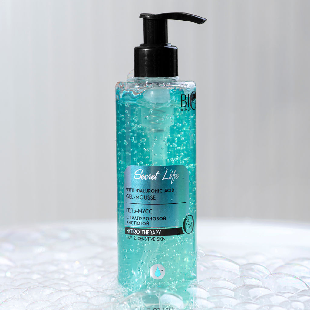 Bio World Secret Life Гель-мусс для умывания с гиалуроновой кислотой 250мл