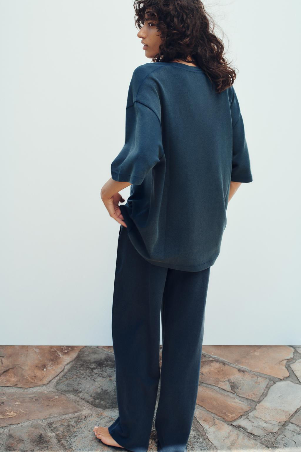 WASHED INTERLOCK TROUSERS - Zara фото 21