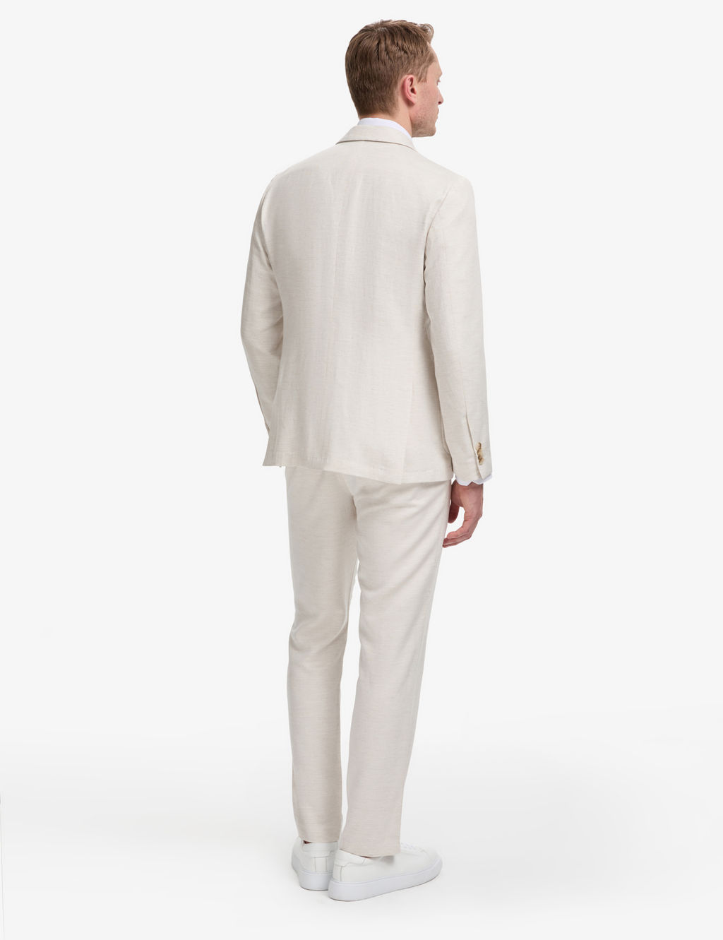 Bej Slim Fit Keten Kar___ml_ Tak_m Elbise
