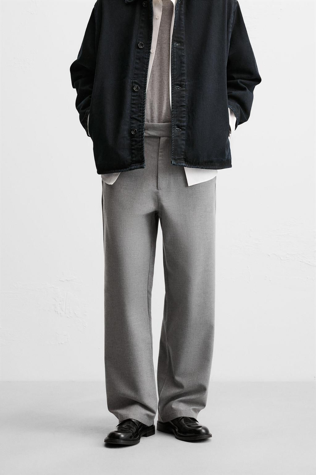 TEXTURED STRAIGHT-LEG TROUSERS - Zara фото 2