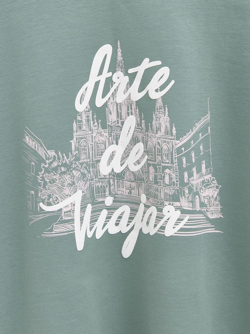 CONTE Oversize-футболка из футера c разрезами по бокам Аrte de viajar LD 1630 green