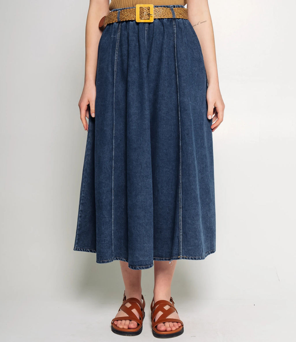 Джинсовая юбка #КТ2666 (1), синий - Dommod фото 2