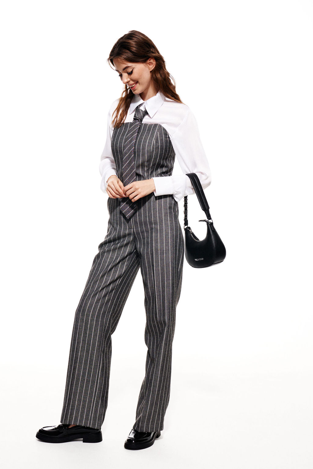 Костюм трехпредметный (блузка+брюки+галстук) - Elletto фото 10