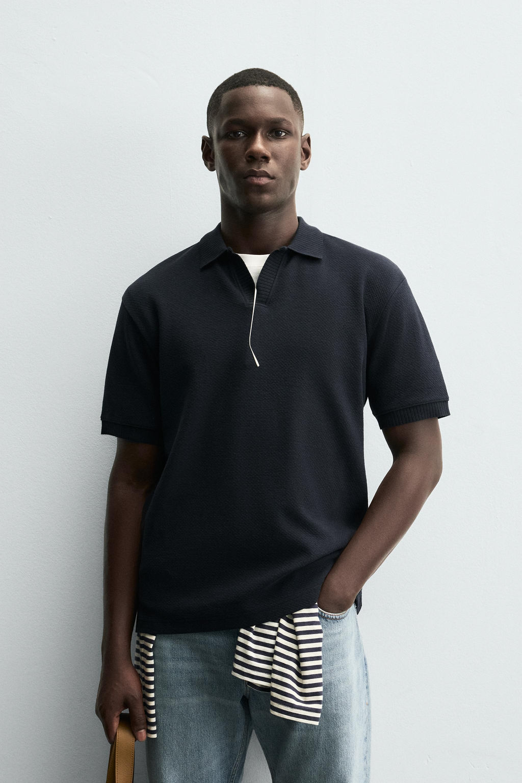 TEXTURED REGULAR FIT POLO SHIRT - Zara фото 2