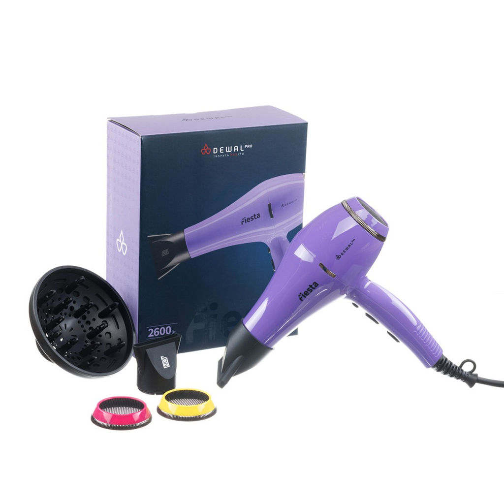 Dewal Фен для волос с ионизацией / Fiesta 03-2010 Lavender, 2600 Вт фото 7