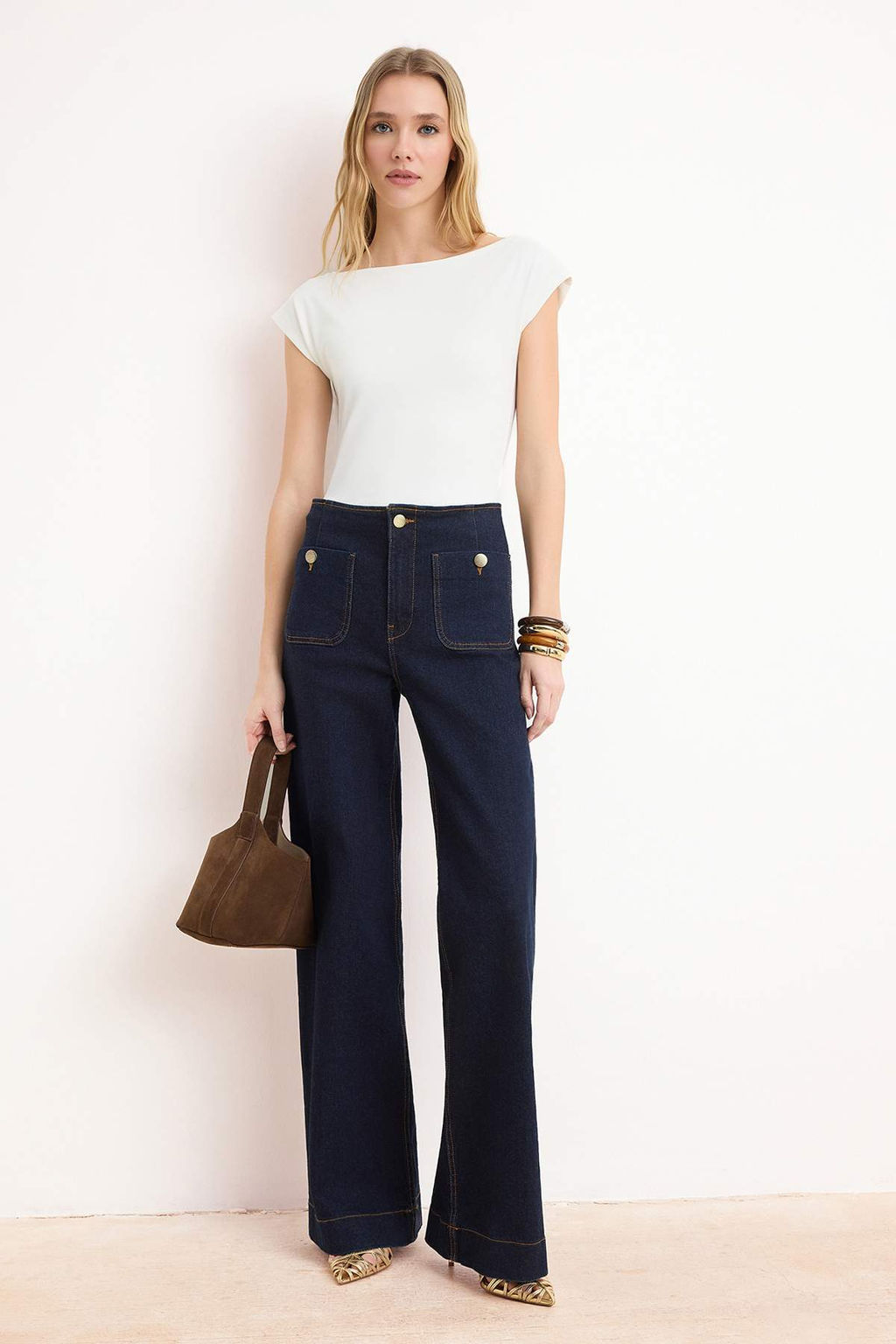 Ekru Fitted/Vucuda Oturan Kay?k Yaka Esnek C?tc?tl? Orme Body TWOSS24BD00029