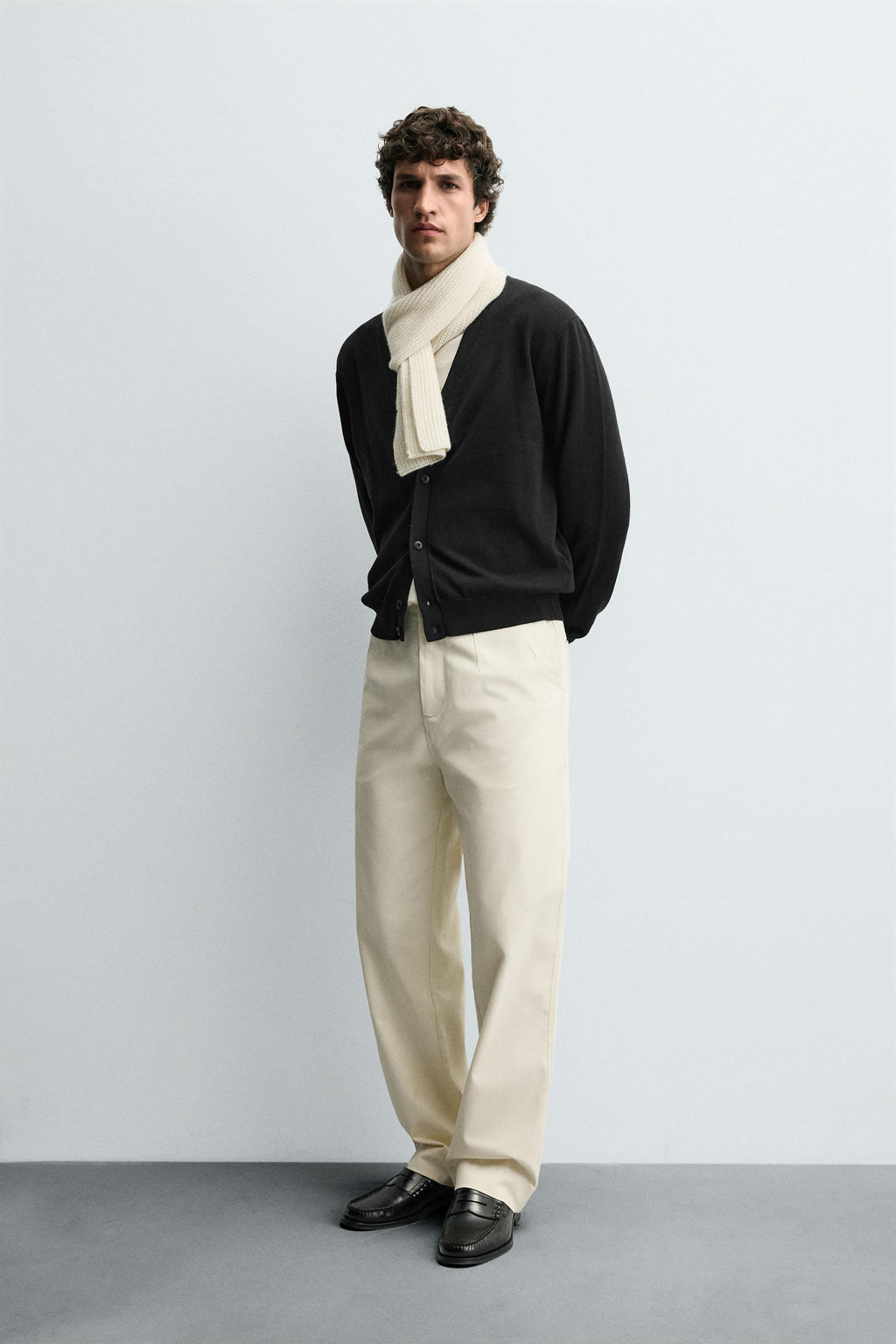 TWILL TEXTURED TROUSERS WITH BELT