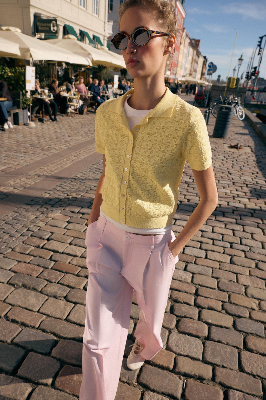 CHAQUETA POLO PUNTO MANGA CORTA / Amarillo - Zara фото 6