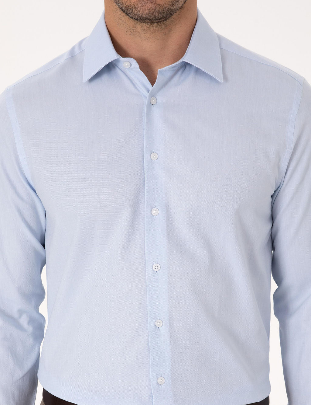 A__k Mavi Slim Fit %100 Pamuk Klasik Yaka Oxford G_mlek - Cacharel фото 6