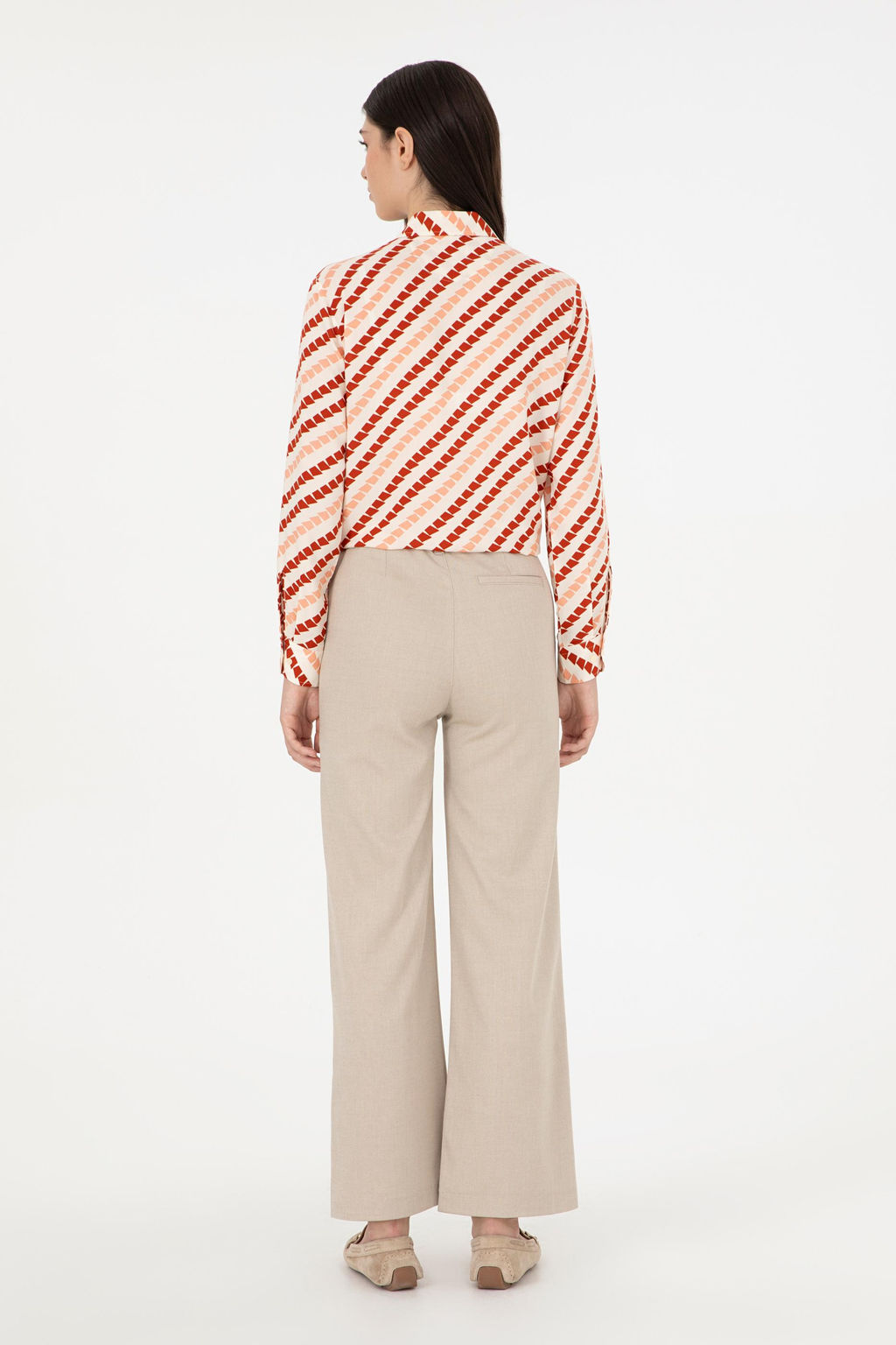 Kad_n Kum Straight Fit Kanvas Pantolon