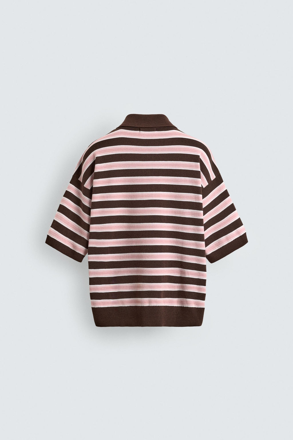 POLO PUNTO JACQUARD RAYAS / Chocolate - Zara фото 8