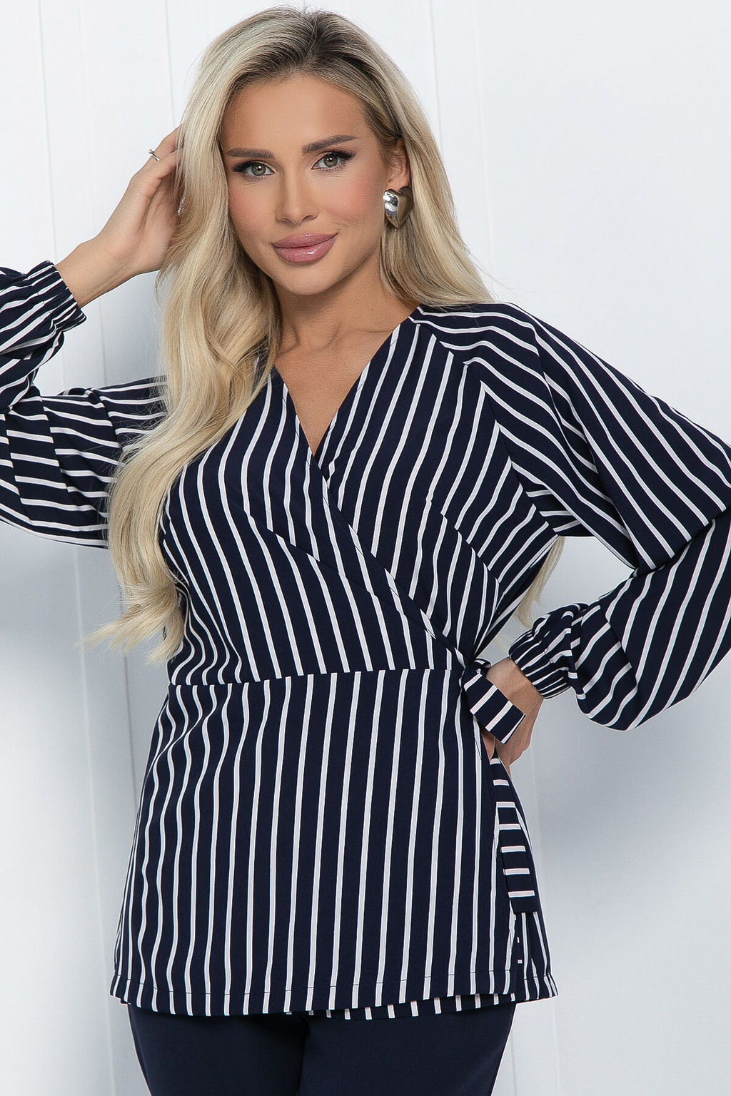 Блуза Совершенство линий (синяя) Б11451 - Lt collection фото 6