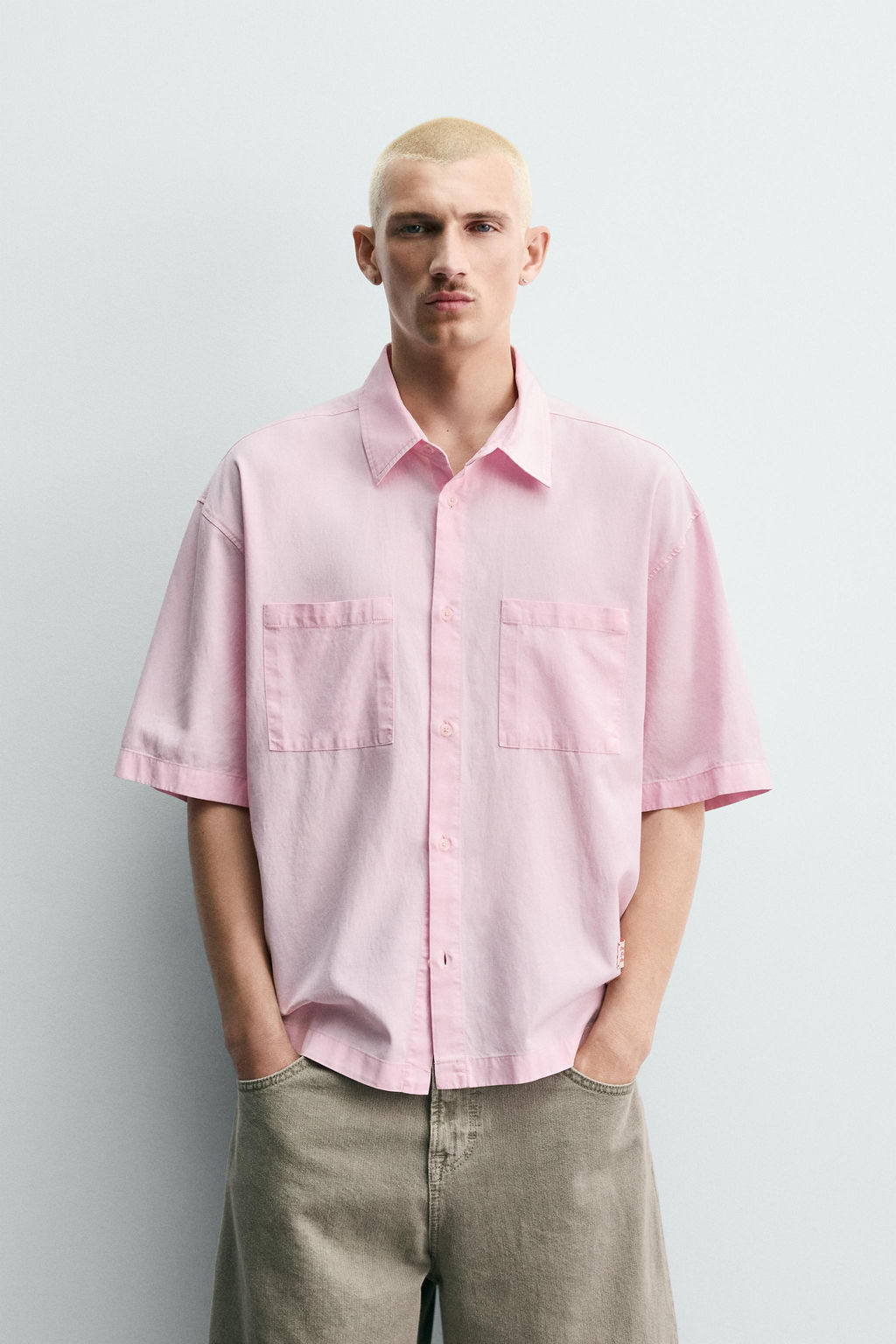 CAMISA BOXY FIT TEXTOS ESTAMPADOS / Rosa - Zara фото 2