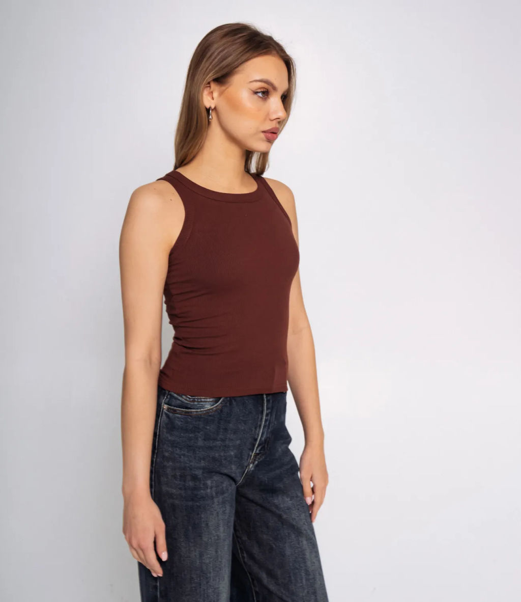 Майка #ОКТ1648, шоколадный